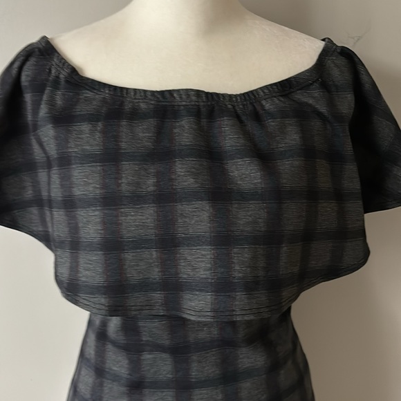 Lulu's Small Town Girl Plaid Off Shoulder Bodycon Mini Dress - Picture 4 of 10